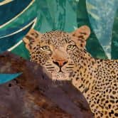 Wall Mural Leopard in emerald green jungle | nursery wallpaper - Manovski 