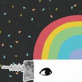 Fototapete, Kinderzimmer Tapete Regenbogen-Roboter Sleep Laugh Create - Treechild 