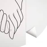 Behangcirkel 1X Studio - Line Art Hand in Hand - vliesbehang/zelfklevend vliesbehang 