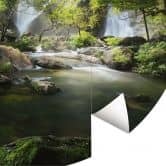 Behangcirkel Waterval in het Bos - vliesbehang/zelfklevend vliesbehang 