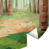 Fototapete Grüner Waldweg - DigitalArtsi - Rund - Selbstklebend/Vlies 