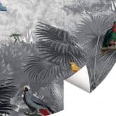 Papier peint photo rond Kikki Belle - Tropical Birds - papier peint intissé/papier peint intissé autocollant 