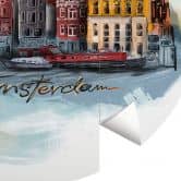 Papier peint photo rond Love your City - Amsterdam - papier peint intissé/papier peint intissé autocollant 
