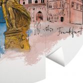 Fototapete Frankfurt - Rund - Love your City - Selbstklebend/Vlies 