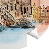 Fototapete Köln - Rund - Love your City - Selbstklebend/Vlies 