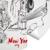 Fototapete New York - Schwarz-Weiß - Rund - Love your City - Selbstklebend/Vlies 