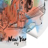 Fototapete New York - Freiheitsstatue - Rund - Love your City - Selbstklebend/Vlies 