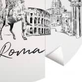 Fototapete Roma Schwarz-Weiß - Rund -  Love your City - Selbstklebend/Vlies 