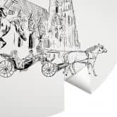 Behangcirkel Love your City - Wenen, Oostenrijk - zwart wit - vliesbehang/zelfklevend vliesbehang 