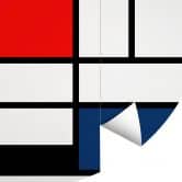 Behangcirkel Mondriaan - Compositie met Rood Geel Blauw en Zwart - vliesbehang/zelfklevend vliesbehang 