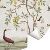 Fototapet - Rundt Sir Edward - Lemon Tree Chinoiserie - vliesetapet/selvklæbende non-woven tapet 