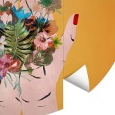 Behangcirkel Treechild - Colorful flowers in Frida's hands - vliesbehang/zelfklevend vliesbehang 