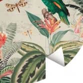 Papier peint photo rond Jungle exotique avec perroquets - UN Designs - papier peint intissé/papier peint intissé autocollant 
