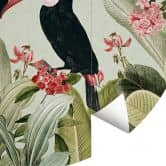 Tapet cirkel Tukan i et jungleparadis - UN Designs - vliesetapet/selvklæbende non-woven tapet 