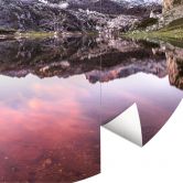 Round wall mural Cuadrado - Dawn at Los Lagos - non self-adhesive/self-adhesive wallpapers 