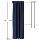 Homing Fertigschal mit verdeckten Schlaufen Galdin blau -  2,45 x 1,4 m 