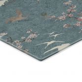 Glasschilderijen Kraanvogels in Kersenbloesem Rush Blauw - Bloomery Decor 