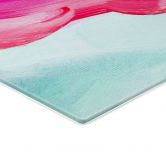 Glasbild Pinselstriche Pink und Türkis - Haniff 