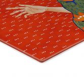 Glasschilderijen Kolibrie en vrouw in rood licht - Hülya 