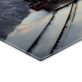 Glas billede Damplokomotiv i en snedækket skov - Melloi Art Prints 