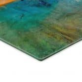 Glasbild Urbanes Licht in Blau und Orange - Schmucker - Quadratisch 