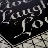 Wandbild Live-Laugh-Love - Silber Glitzer 