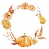 Fensterbild Goldener Herbstkranz 