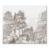 Herdabdeckplatte Wald mit Waldlandschaft in Beige - Ms Tiff 