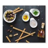 Herdabdeckplatte - Olives and Grissini 