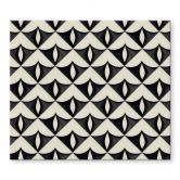 Herdabdeckplatte Geometrische Ornamente in Schwarz-beige - Treechild 