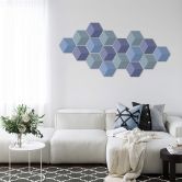 3D Hexagon Set van 7 Dibond - Blauw 