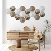 3D Hexagon - Alu-Dibond Set Golden Struggle (7er Set) 