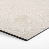Hexagon Wandbild Abstrakte Halbkreise in Soft Beige - Bloomery Decor - Alu-Dibond 