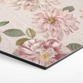 Sekskantet Billede Dahliaer Shabby Chic Pink - Blomsterdekoration - Aluminium Dibond 