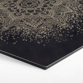 Hexagon Wandbild Elegantes Mandala in Schwarz-Gold - Bloomery Decor - Alu-Dibond 