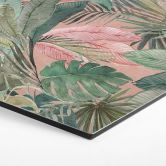 Wanddecoratie tropische bladeren in de jungle roze - Bloomery Decor - aluminium dibond 