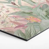 Hexagon Wandbild Tropische Idylle mit Kolibri Apricot - Bloomery Decor - Alu-Dibond 