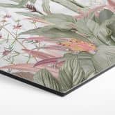 Hexagon Wandbild Tropische Idylle mit Kolibri Blau - Bloomery Decor - Alu-Dibond 