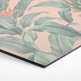 Hexagon Wandbild Urban Jungle Tropenblätter Rosa - Bloomery Decor - Alu-Dibond 