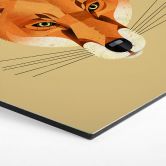 Hexagon Wandbild Fuchs - Alu-Dibond - Braun 