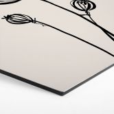 Hexagon Wandbild Line Art Mohnblume - Cats & Dotz - Alu-Dibond 