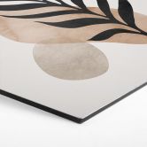 Sekskantet vægmaleri Botanisk silhuet med kunstnerisk geometri - Costa - Aluminium dibond 