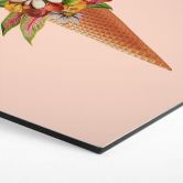 Wandbild Frida Floral Studio - Blumige Eistüte - Hexagon Alu-Dibond 