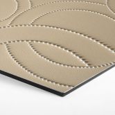 Hexagon Wandbild Abstrakte Ringe beige - Grande - Alu-Dibond 