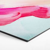 Hexagon Dibond Penselstrøg i pink og turkis - Haniff 