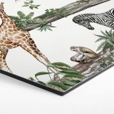 Hexagon Wandbild Afrikanische Tiere im Dschungel - Kikki Belle - Alu-Dibond 