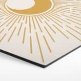 Hexagon Wandbild Goldene Sonnenstrahlen - KsanaKalpa - Alu-Dibond 