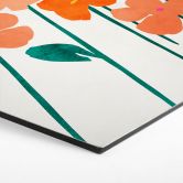 Hexagon Wandbild Kleine Blumen in Peach-Farben - Kubistika - Alu-Dibond 