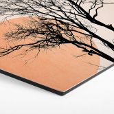 Hexagon Wandbild Sonne und Mond in Orange - Kubistika - Alu-Dibond 