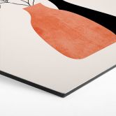 Hexagon-Wandbild Vasen in Schwarz und Orange - Kubistika - Alu-Dibond 